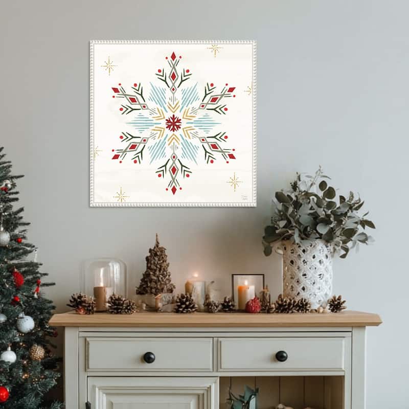 Winter Moment XII by Dina June (22 x 22 in.), Framed Canvas Wall Art Print - Sylvie Beaded White