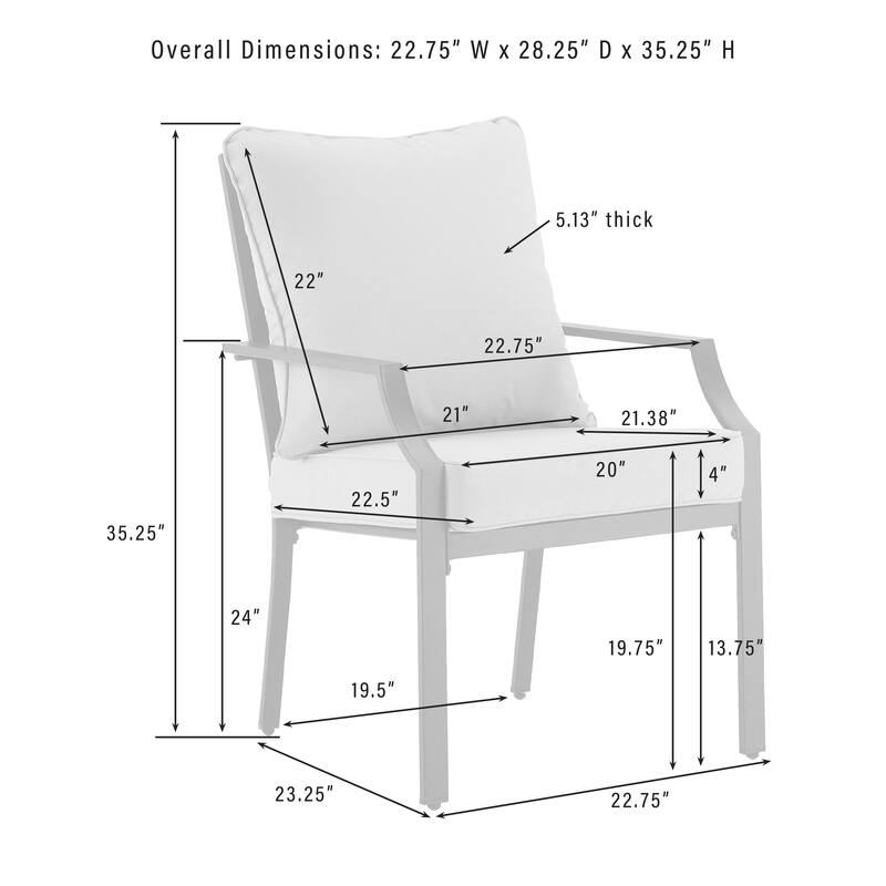 Crosley Otto 2Pc Outdoor Metal Dining Chair Set