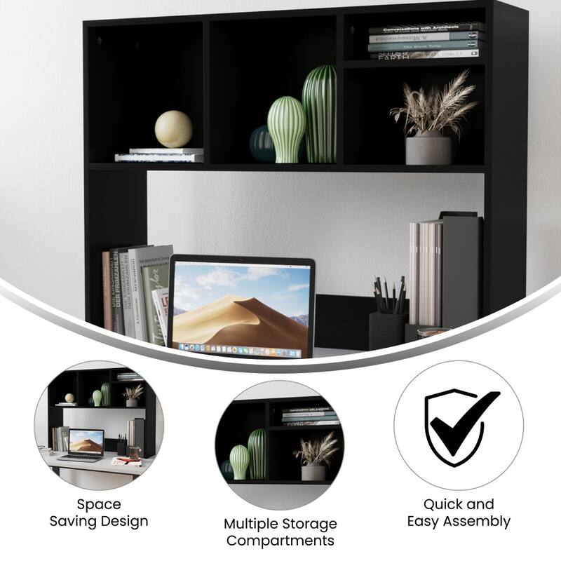 Space-Saving Desktop Bookshelf Storage Organizer with Assorted Cubbies