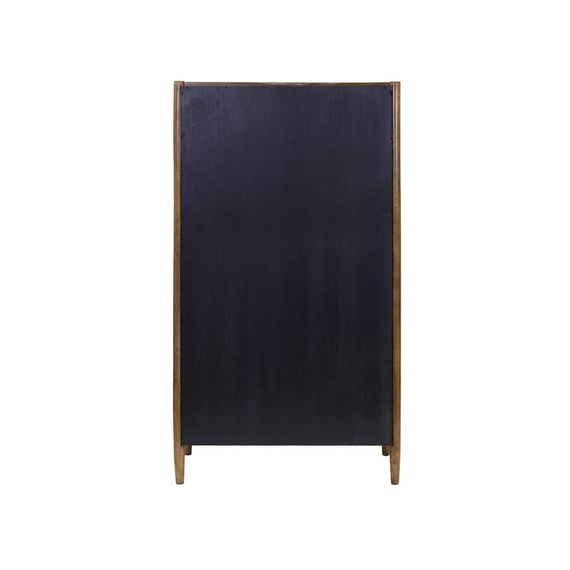 Modern Wood Display Cabinet, Dining Storage, Bookcase, Fully Assembled, Brown - 40w x 72h x 18d