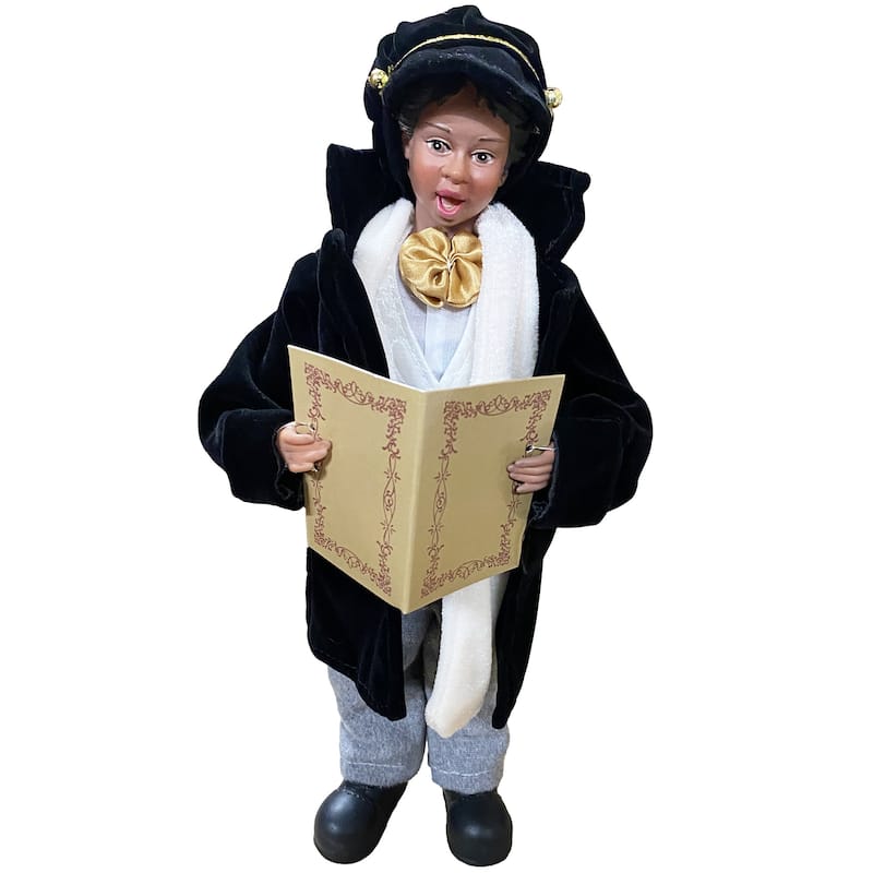 15 To 18 inches Black Christmas Splendor Carolers, Set of 4 - white