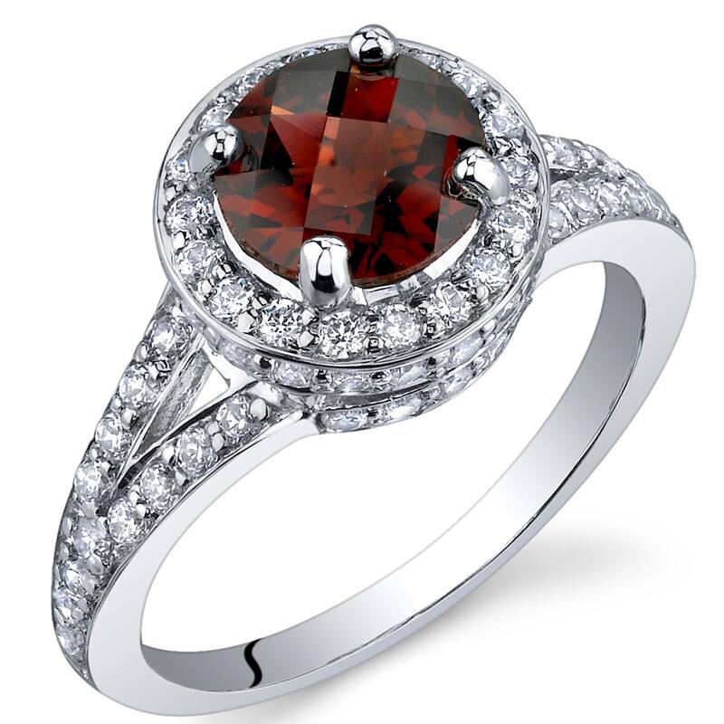 Sterling Silver 1.5 ct Garnet Birthstone Ring