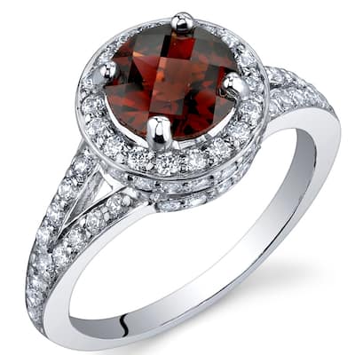 Sterling Silver 1.5 ct Garnet Birthstone Ring