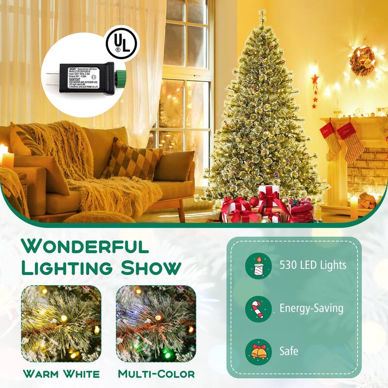 Artificial Christmas Tree Hinged Xmas Tree w/Quick Power Connector