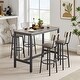 preview thumbnail 19 of 37, New Style Bar Table Set with Bar Stools PU Soft Seat with Backrest and Footrest ,1 Wooden Table(Set of 3 or Set of 5)