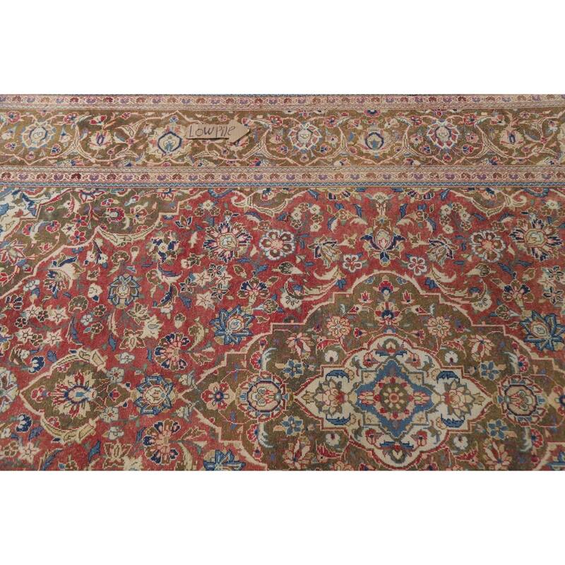 Hand Knotted Oriental 100% Wool Carpet Traditional Floral Red Kashan Area Rug - 10' 2'' X 6' 6''