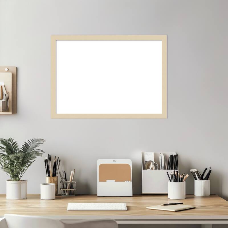 Amanti Art Svelte Clay Grey Framed Dry Erase Magnetic Board