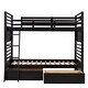 preview thumbnail 11 of 56, Twin over Twin Wood Bunk Bed with Ladder and Two Drawers