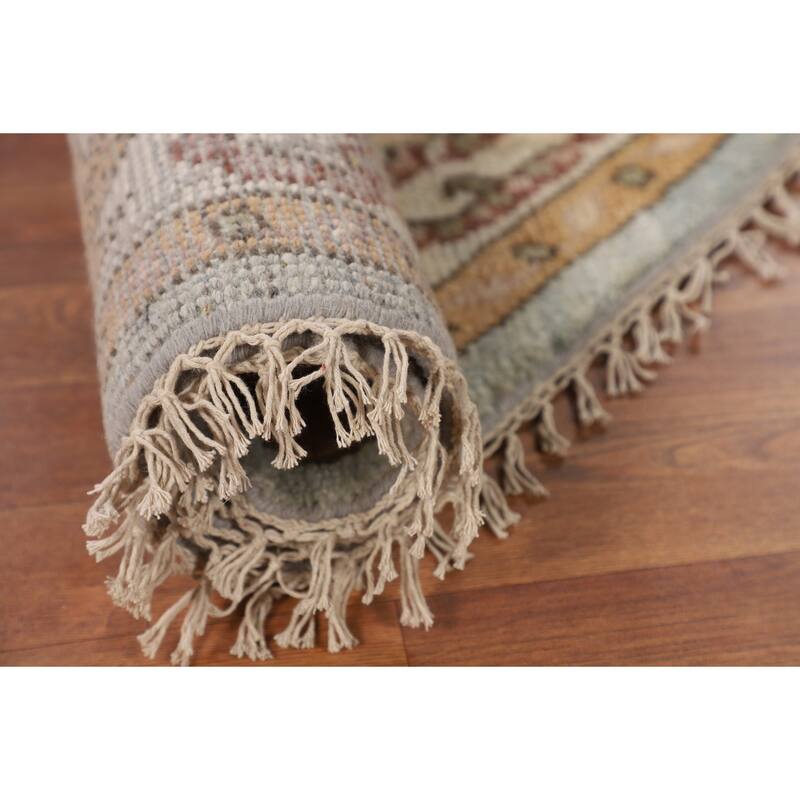Heriz-Serapi Oriental Octagon Area Rug Handmade Wool Carpet - 6'0" x 5'11"