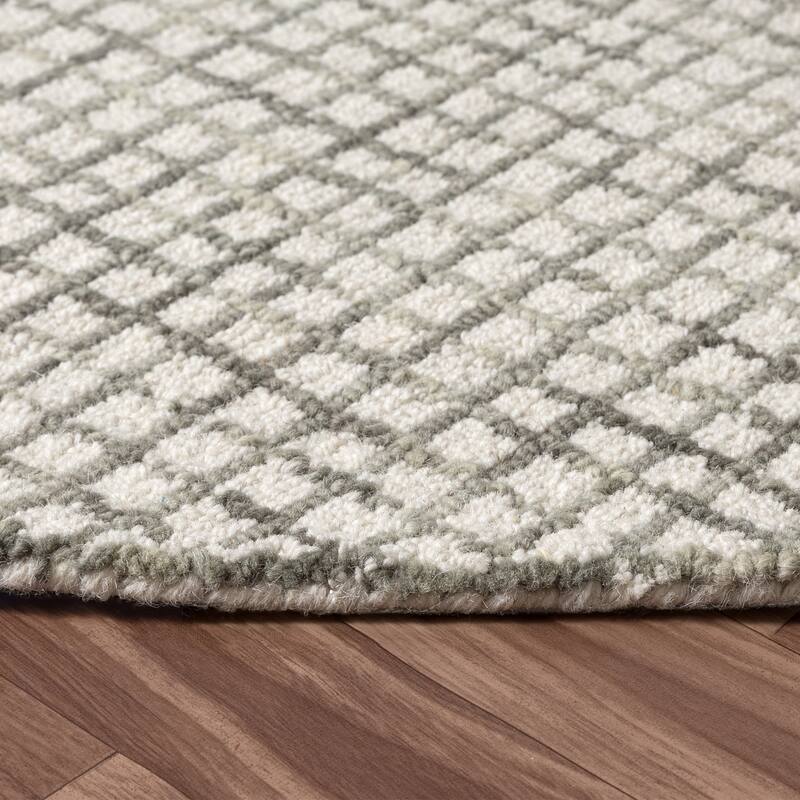 Noah Contemporary Checkered Wool Indoor Area Rug by Sevita