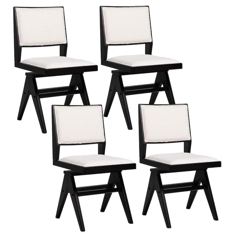2/4PCS Swivel Dining Chairs Mid Century Modern Armless Side Chairs - Set of 4