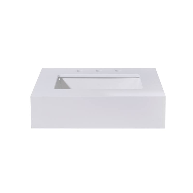 Altair Edolo Bathroom Vanity Countertop in Snow White Apron Finish Without Vanity