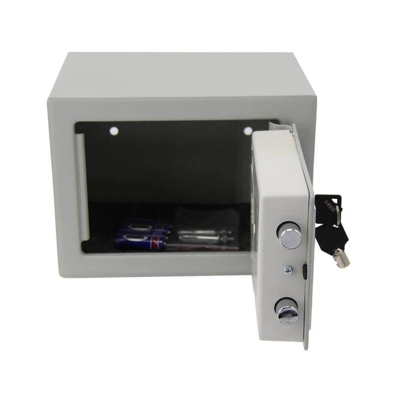 Digital Keypad Office/Home Mini Safe Box Steel Alloy Security Safe Grey - black
