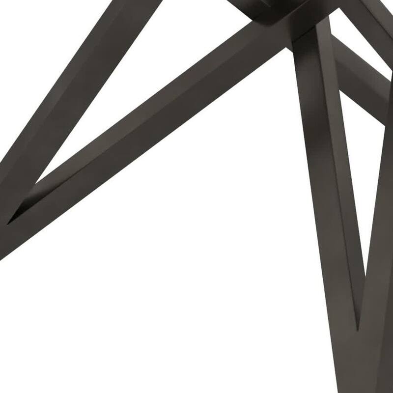 HomeRoots 47" White and Gray Wood and Stainless Steel Cross Leg Base Round Top Dining Table - 47.30 in. x 29.50 in. x 47.30 in.