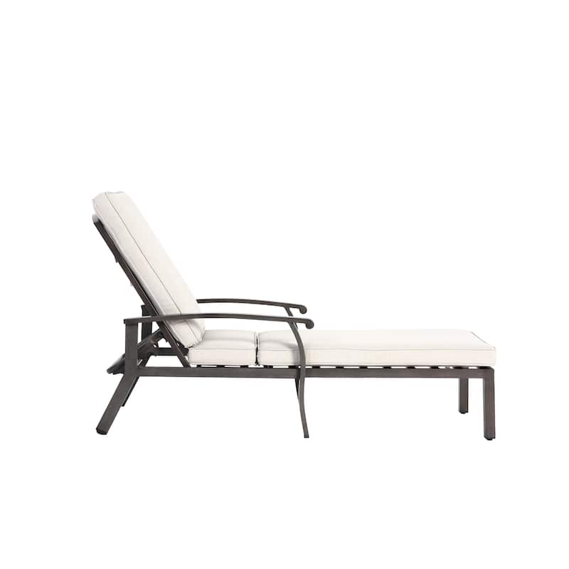 Aluminium Cast Lounge Chair, Adjustable Reclining Rust-Resistant Aluminum Cast Poolside Chaise Lounge