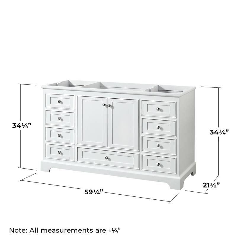 Wyndham Collection Deborah 59-1/4" Free Standing Single Wood Vanity