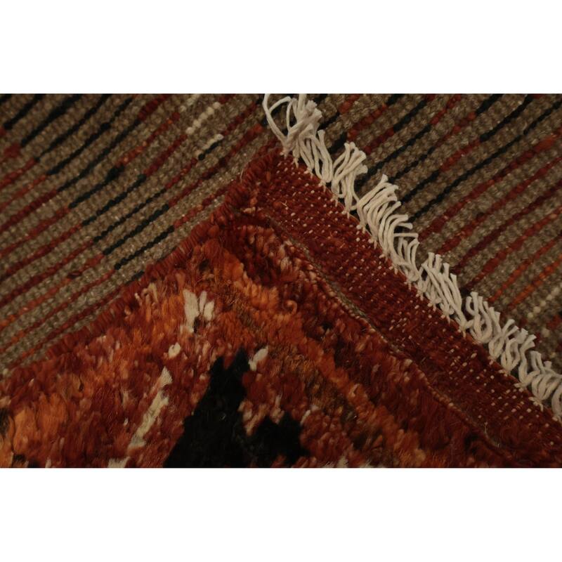 Hand Knotted Oriental 100% Wool Carpet Modern Tribal Oranges & Rust Moroccan Area Rug - 10' 0'' X 6' 8''