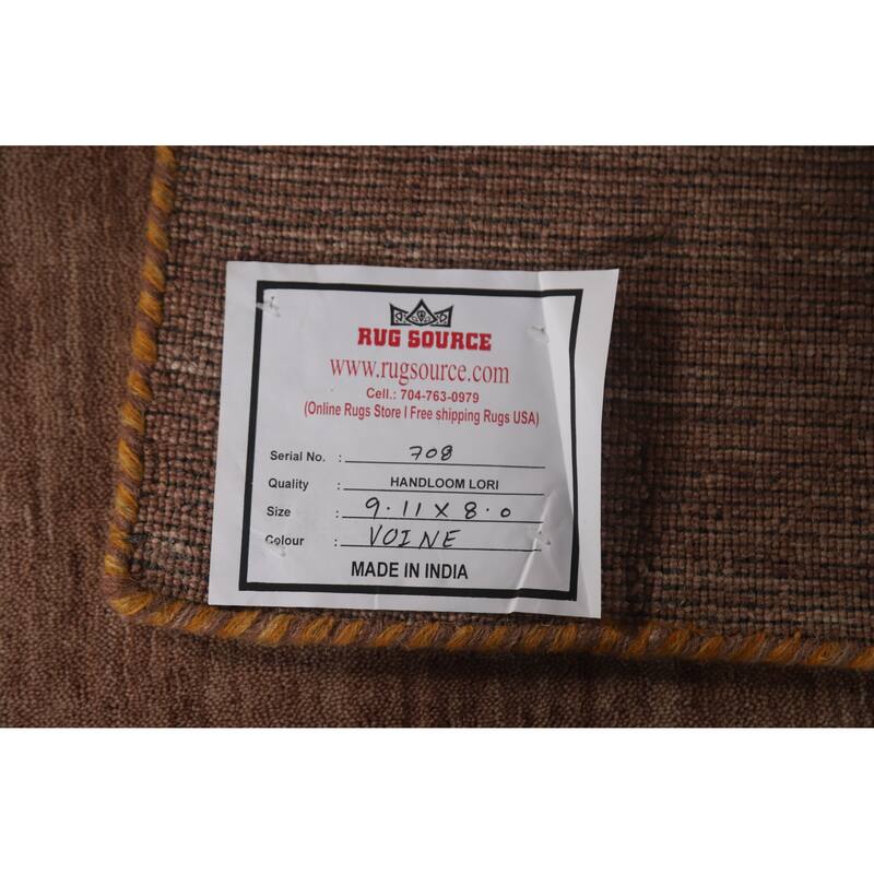 Hand Knotted Oriental 100% Wool Carpet Tribal Tribal Brown Gabbeh Area Rug - 9' 11'' X 8' 0''