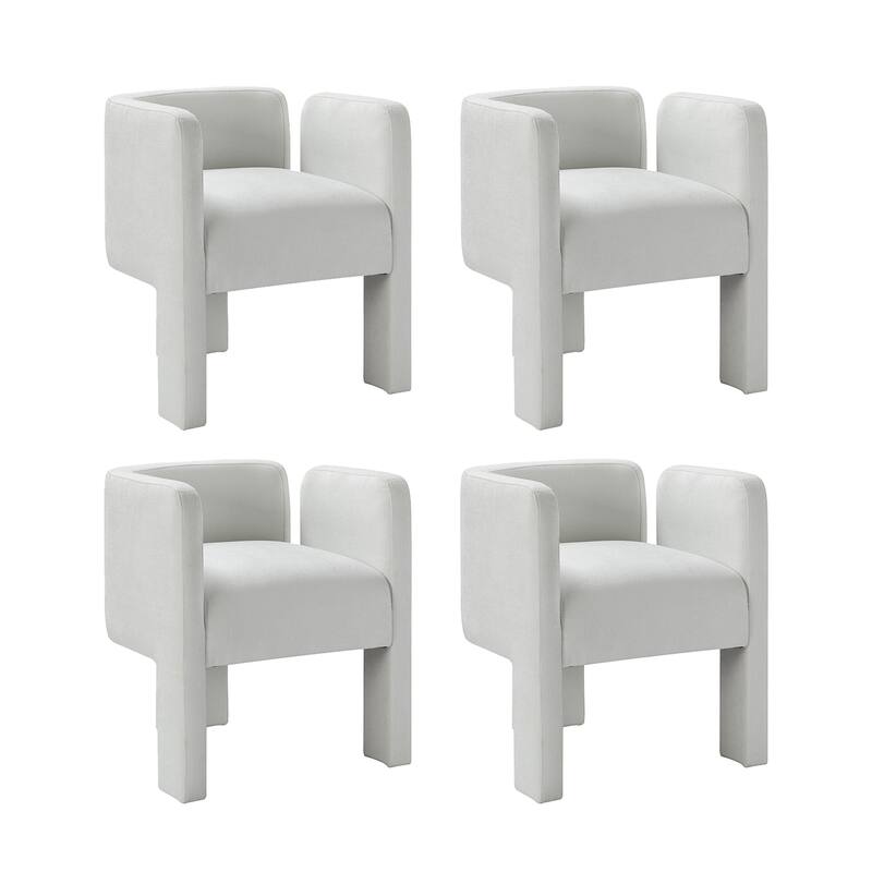 Eugen Modern Low Back Dining Chair with Three-legged Design Set Of 4 By HULALA HOME