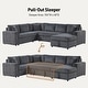preview thumbnail 14 of 18, Ruxley 123"W Corduroy Sleeper Sectional Sofa with Right-Facing Storage Chaise and Throw Pillows