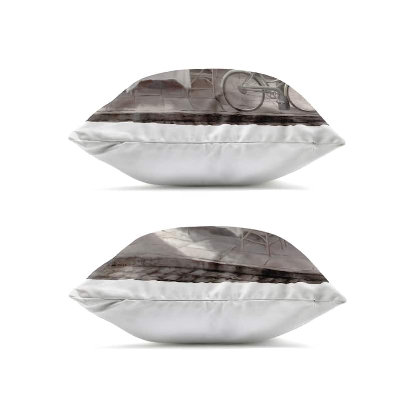 Stupell City Restaurant Sidewalk Seating Printed Outdoor Throw Pillow Design by T.C. Chiu (Set of 2)
