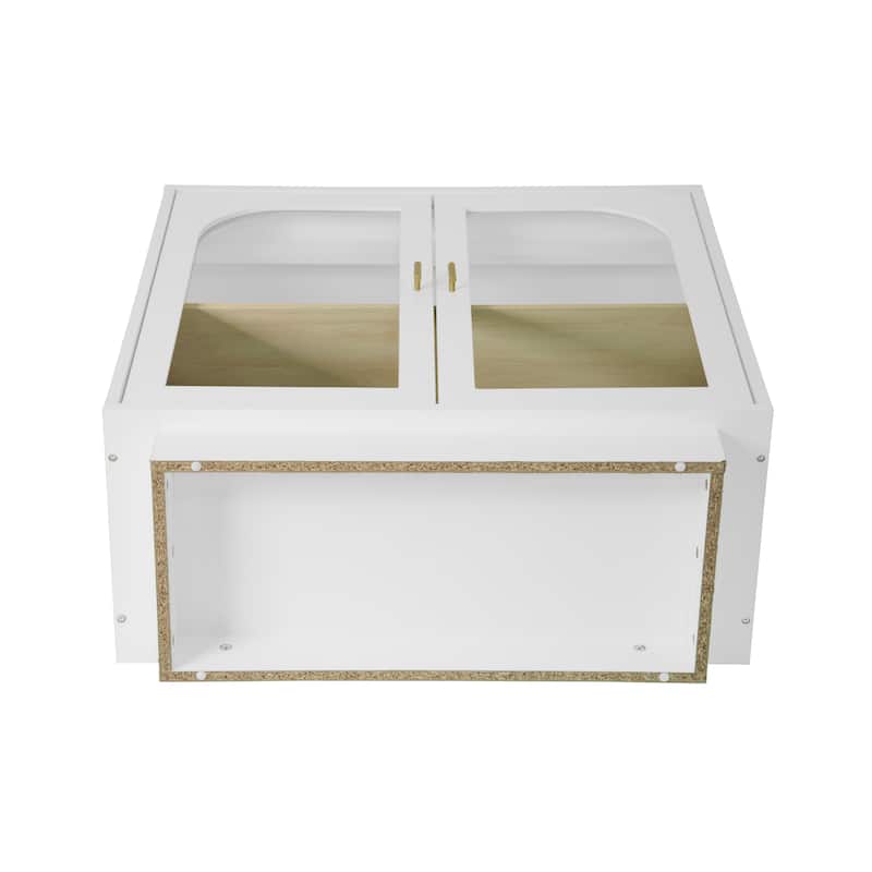 2 Storage Cabinet with Glass Door for Living Room,Dining Room,Study