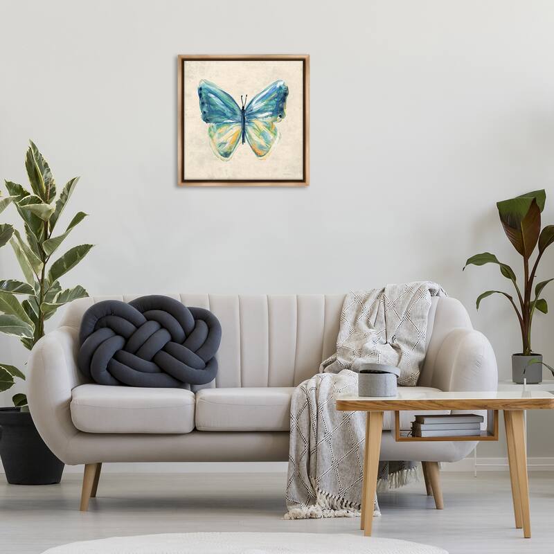 Stupell Bright Watercolor Butterfly Framed Floater Canvas Wall Art Design By Carol Robinson