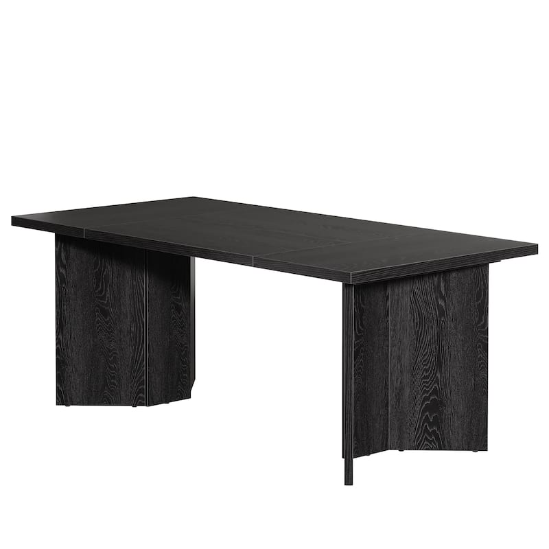 63" Dining Table for 4-6, Modern Wooden Dinner Table for Kitchen