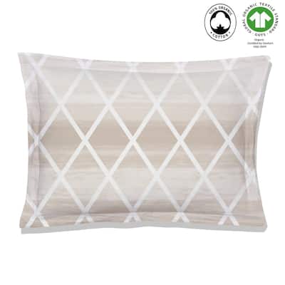 A1HC Reversible Print Organic Cotton Pillowcase, GOTS Certified, Wrinkle Resistant, Long Staple Cotton, 21" x 30" (Set Of 2)