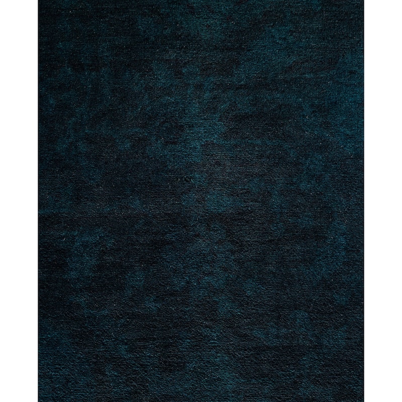 Overdyed One-of-a-Kind Hand-Knotted Area Rug - Blue - 9' 2" x 12' 1"