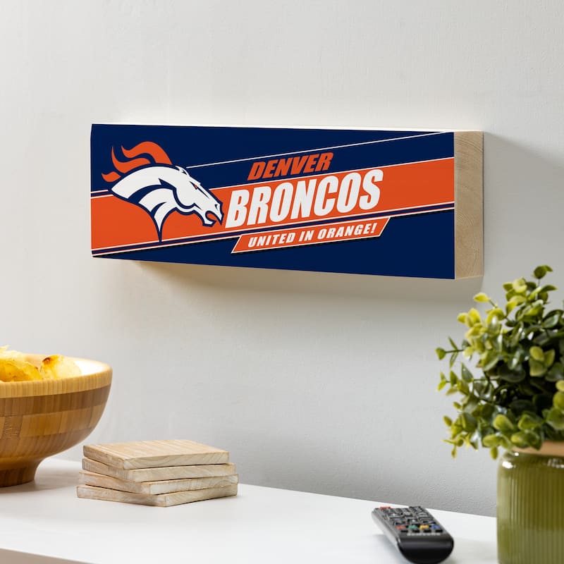 Denver Broncos Wooden Tabletop Mantel Shelf Sign
