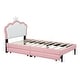 preview thumbnail 30 of 30, Upholstered Princess Bed with Crown Headboard