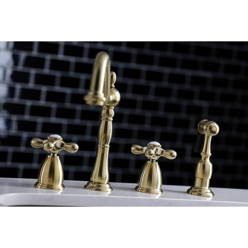 Kingston Brass Heritage 1.8 GPM Widespread Kitchen Faucet - Includes