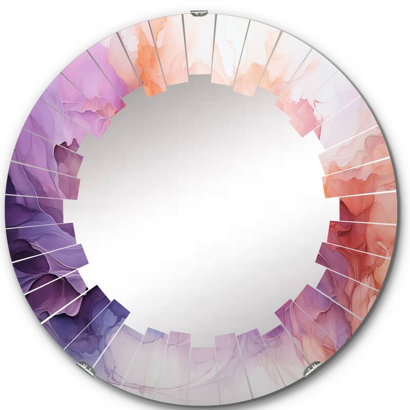 Designart "Vibrant Swirls" Abstract Spirals Modern Wall Mirror