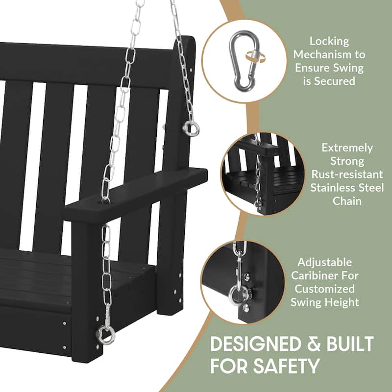 Laguna Outdoor Patio 51 Inch Traditional Hanging Porch Swing