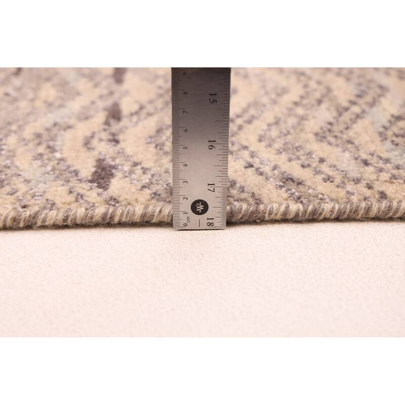 ECARPETGALLERY Hand-knotted Tangier Beige, Grey Viscose, Wool Rug - 5'4 x 7'5