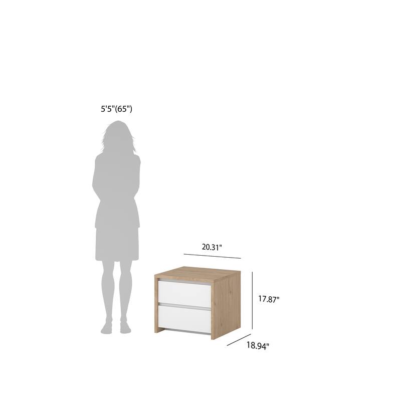 Porch & Den Next 17-Inch Tall 2-Drawer Nightstand End Table