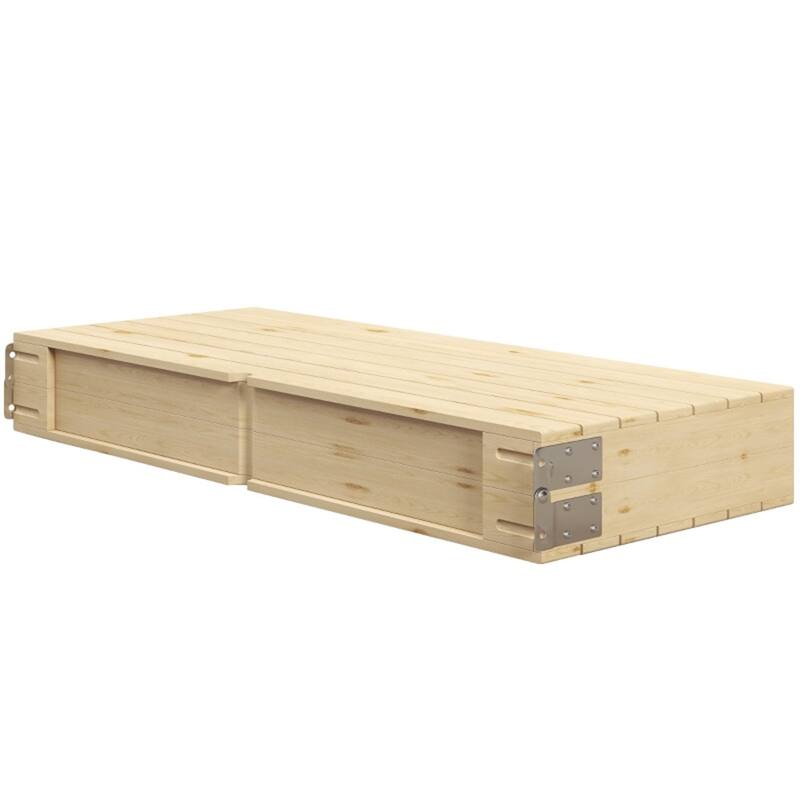 Folding Camping Table and Chair Set Aluminum Frame Fir Wood Portable Outdoor Picnic with Umbrella Hole