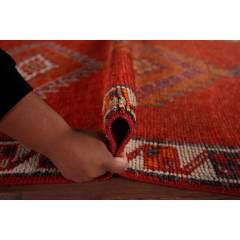 Oushak Turkish Vintage Runner Rug Hand-Knotted Tribal Wool Carpet - 3'4"x 11'10"