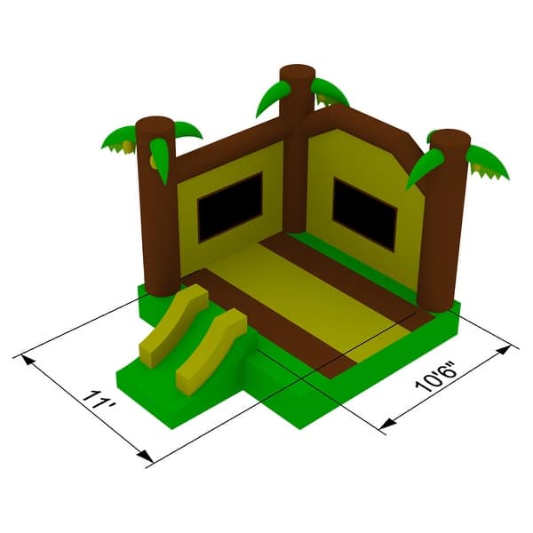 dimension image slide 0 of 2, Commercial Jungle Bounce House with Blower