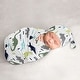 preview thumbnail 1 of 4, Mod Dino Collection Boy Baby Cocoon and Beanie Hat Sleep Sack - 2pc Set - Blue, Green and Grey Modern Dinosaur