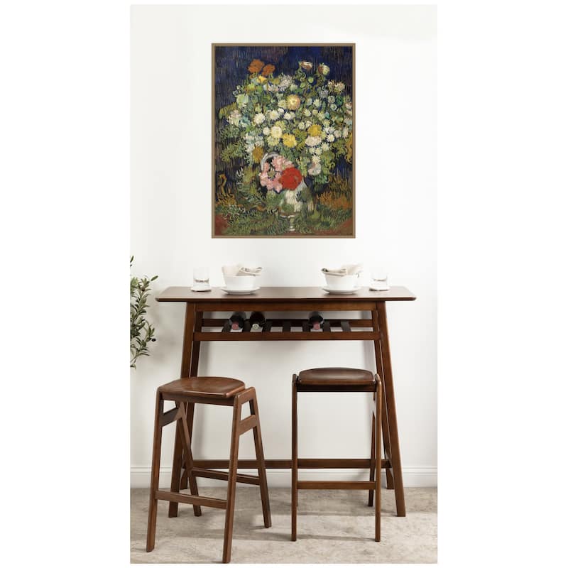 Kate and Laurel Bouquet of Flowers in a Vase 1890 Vincent van Gogh by Nostalgia Prints Framed Canvas Wall Art Print