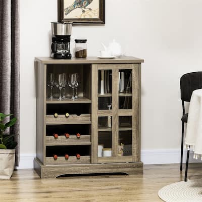 Wood Buffet Cabinet with Sliding Door and Shelves
