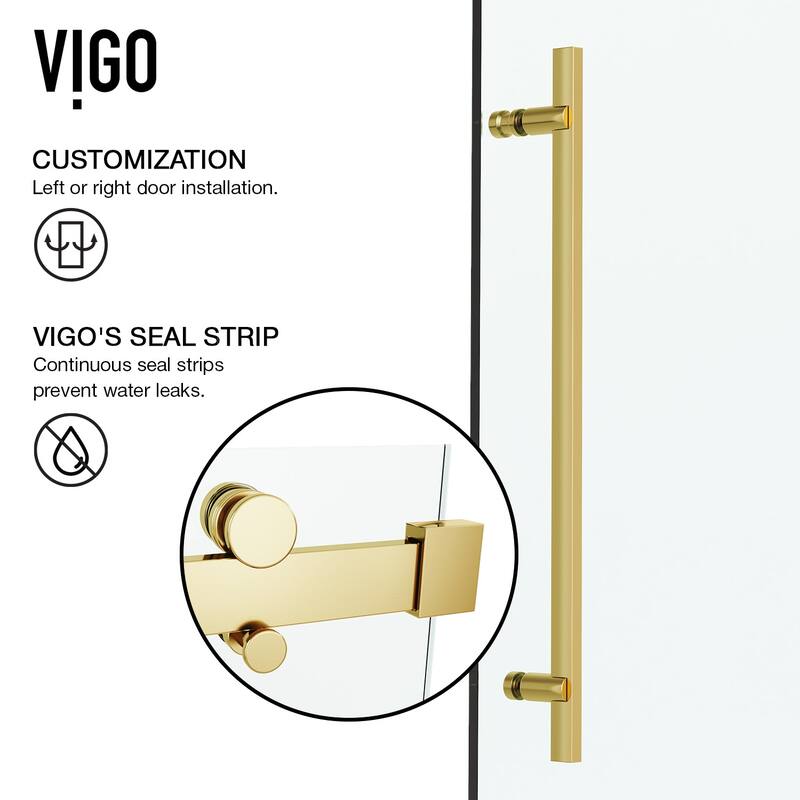 Vigo Luca 78-3/4" High x 60" Wide Sliding Frameless Shower Door