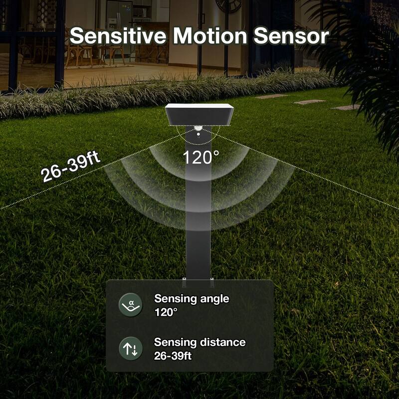 Solar Pathway Lights Outdoor LED Landscape Path Light with Dusk to Dawn Photocell Motion Sensor