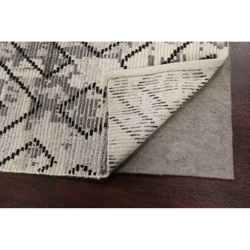 Modern Geometric Moroccan Oriental Area Rug Handmade Wool Carpet - 5'4" x 7'5"