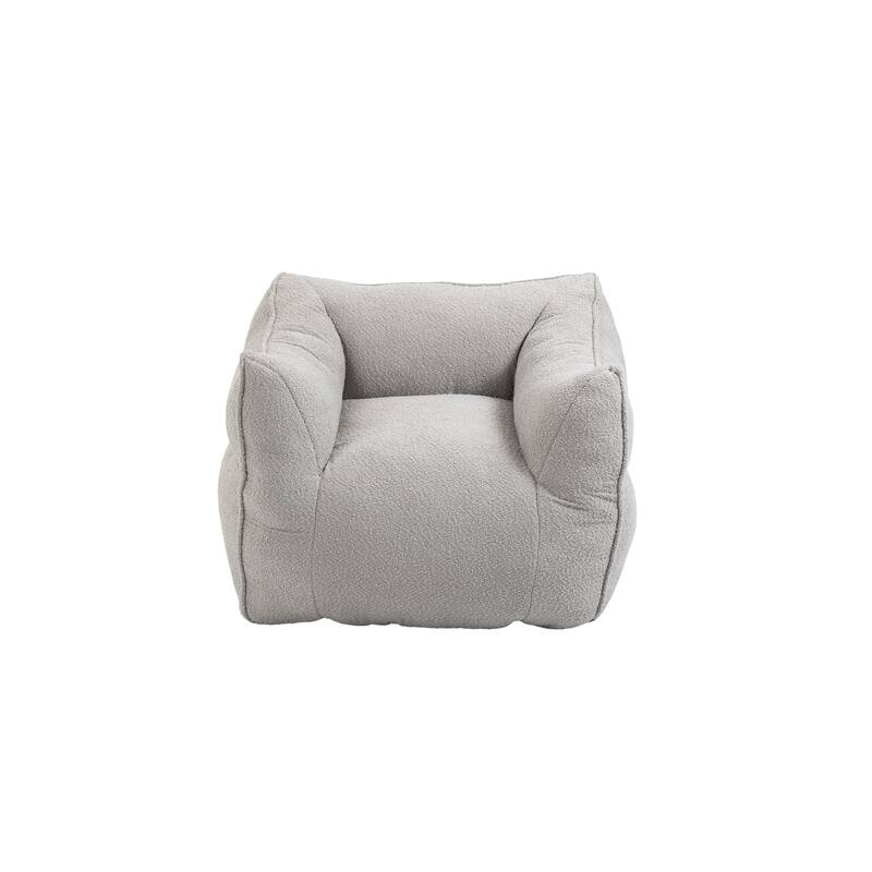 GDFStudio - COOLMORE Boucle Bean Bag Chair with Memory Foam Filling for Ultimate Comfort