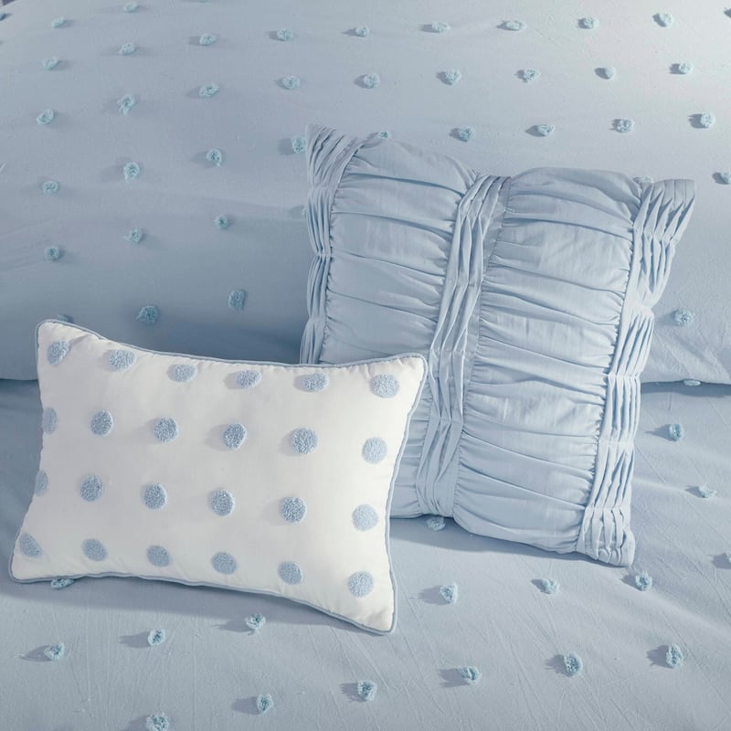Intelligent Design Brooklyn Cotton Jacquard Comforter Set with Euro Shams and Throw Pillows