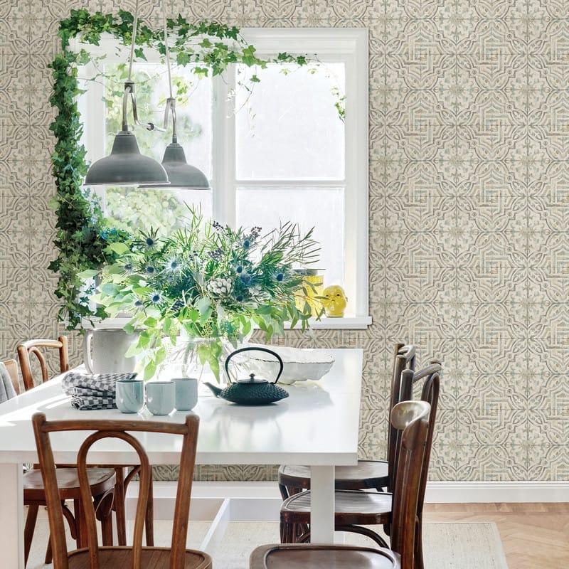 Chesapeake Sonoma Olive Spanish Tile Wallpaper - 20.5in x 396in x 0.025in