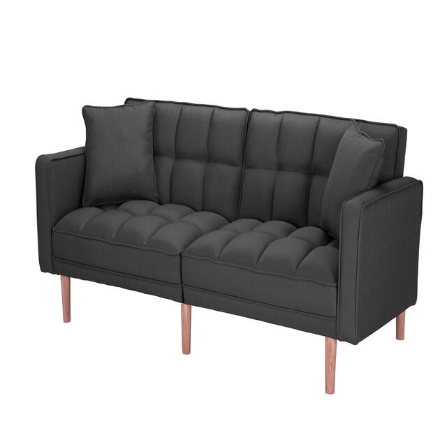 LUXMOD Futon Sleeper Sofa With 2 Pillows Fabric